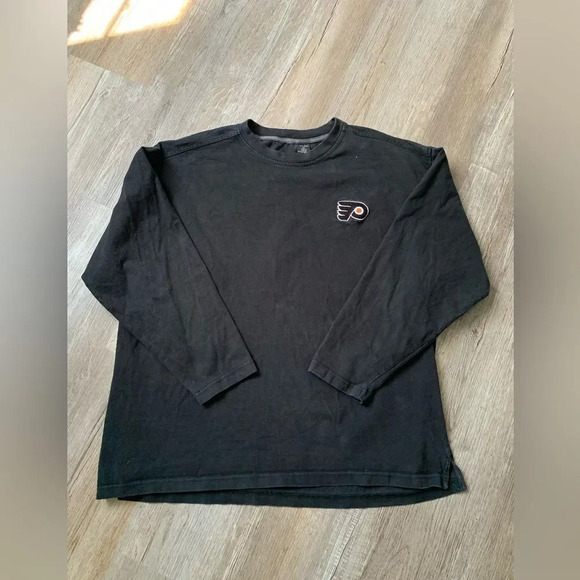 NHL Other - Philadelphia Flyers Hockey Logo Long Sleeve Cotton T-shirt Black Thick Size L XL
